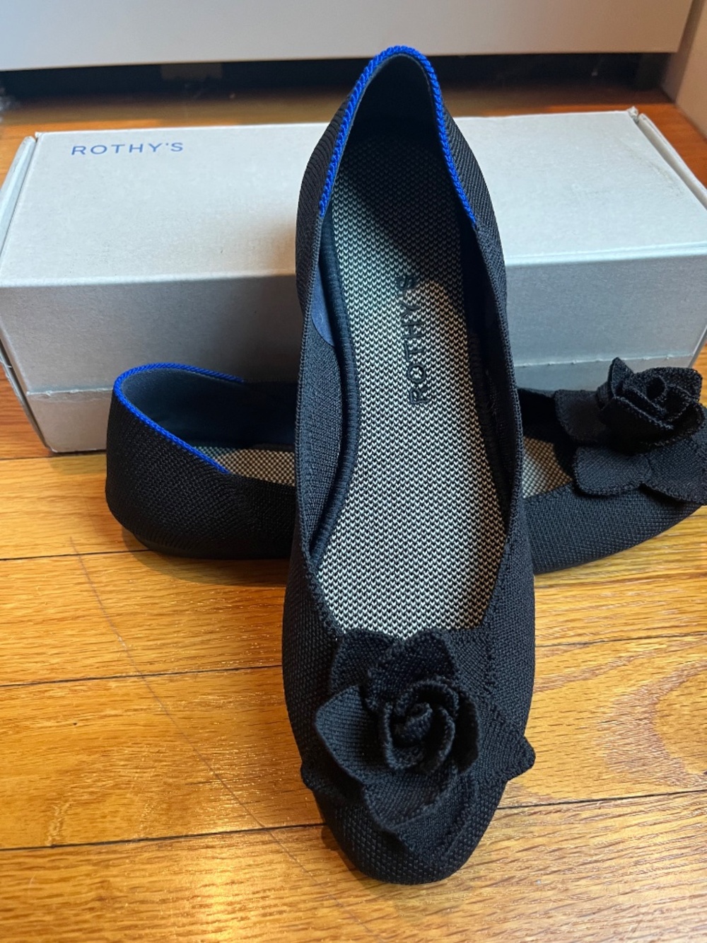 Rothy's black ballet flats, size 8.5